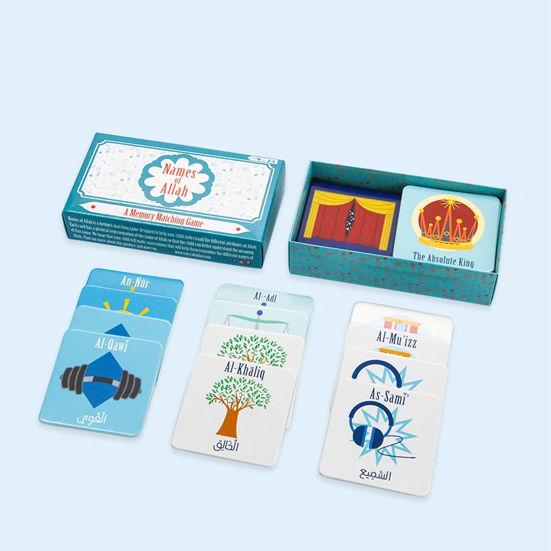 Custom Design Gift Game Card Educational Flash Card with Color Box