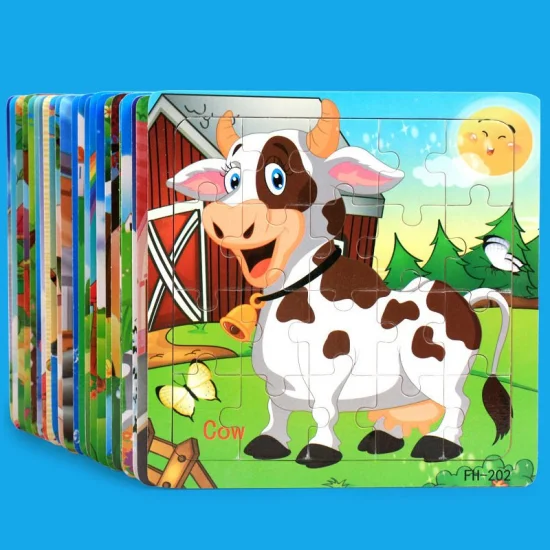 Comercio al por mayor personalizado de los niños de color animal juego de cartón fabricantes de juguetes Anime sublimación interactiva Iq Kinder DIY empuje rápido rompecabezas para niños pequeños